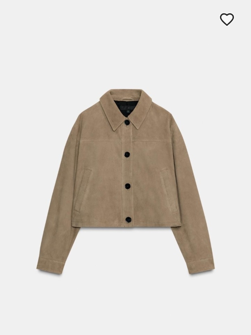 Zara Tan 100% Leather Cropped Button-Front Jacket - Picture 6 of 10